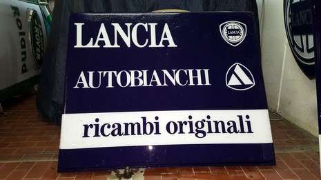 Insegna auto Lancia Autobianchi ricambi originali grande